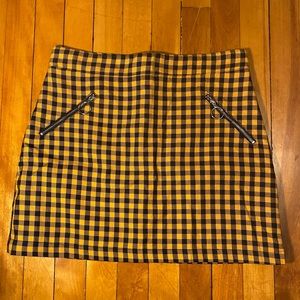 Yellow and Black Plaid Skirt